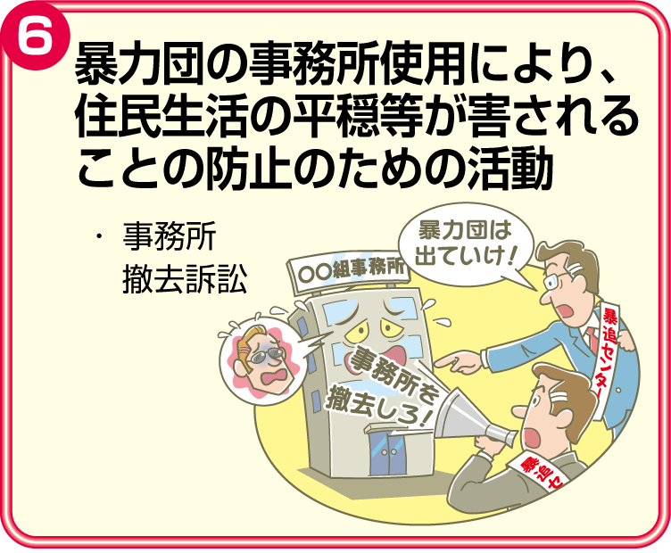 暴力団の事務所使用により、住民生活の平穏等が害されることの防止のための活動